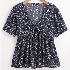 Shein Ditsy Floral Babydoll Blouse